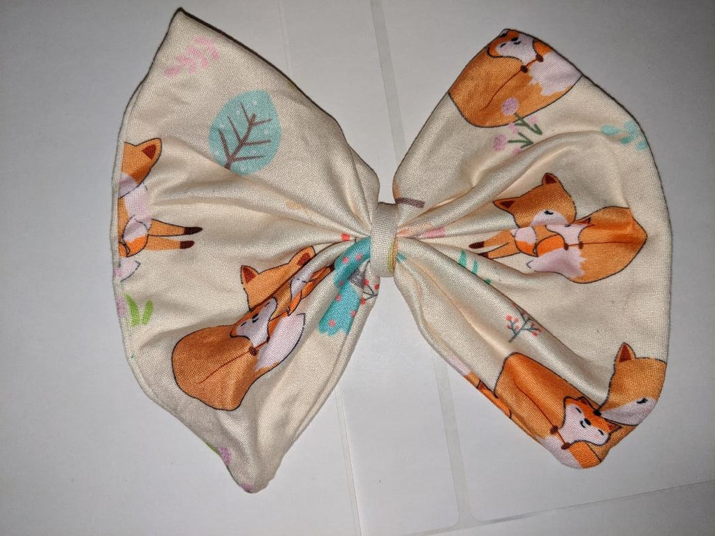 Sleepy Fox Fabric Hair Bow