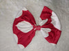 Red & White Hearts Fabric Hair Bow