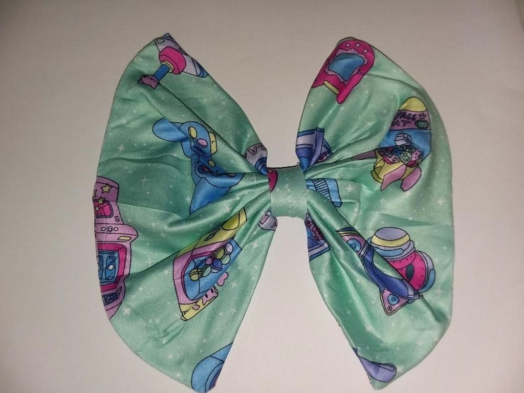 Mega Kitty Arcade Gamer Fabric Hair Bow