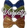 Glitter Leather Hair Bows 5"