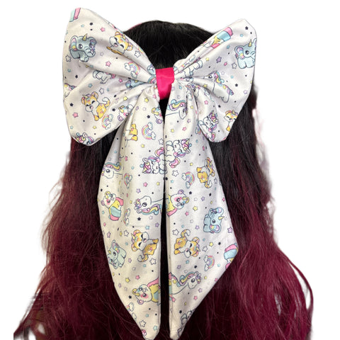 Unicorn Animals Large Handmade Hair Bow second image