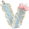Blue Baby Bunny Ruffle Deluxe Pacifier Clip