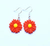 Boutique Earrings Red Flower