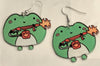 Boutique Earrings Frog with Flamethrower