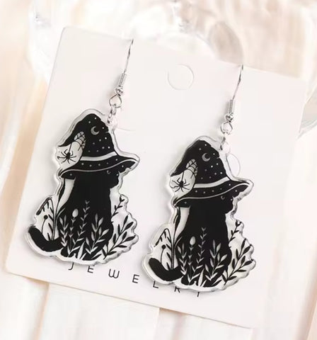 Boutique Earrings Spooky Kitty Cat second image