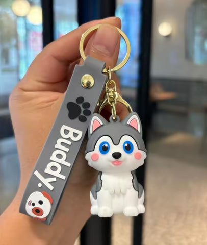 Dog Puppy Silicone Keychain second image