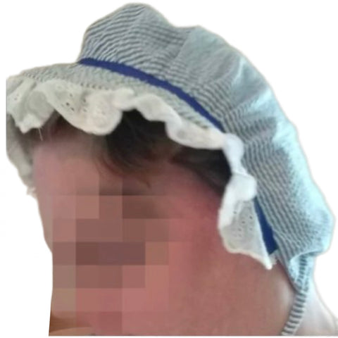 Dark Blue/White Adult Baby Bonnet second image
