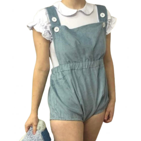 Blue Corduroy Romper second image