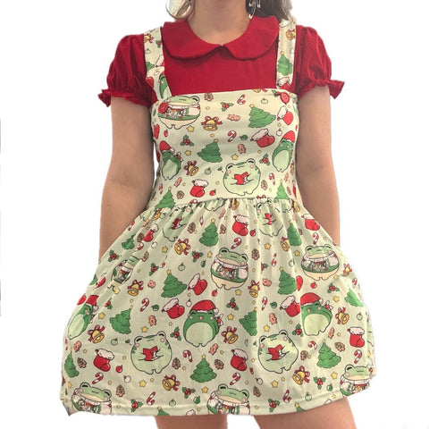 Christmas Frogs Suspender Skirt Dress second image