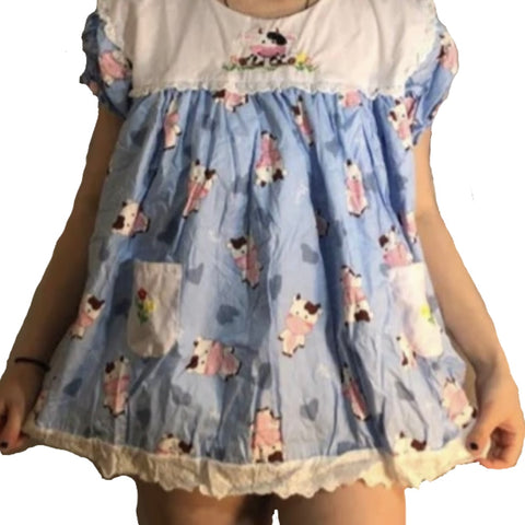 Lil Moo Moo Embroidered Baby Doll Dress second image