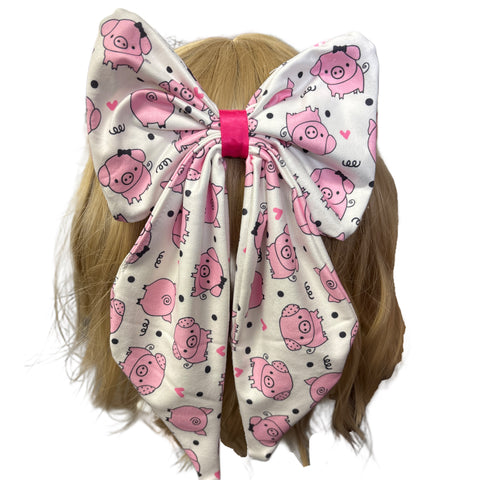 Lil Piggy Large Handmade Hair Bow second image