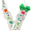 Rainbow Dinosaurs Ruffle Deluxe Pacifier Clip