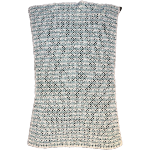 Knitted Blanket Blue/White second image