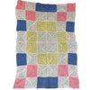 Knitted Blanket Blue/Pink/Yellow