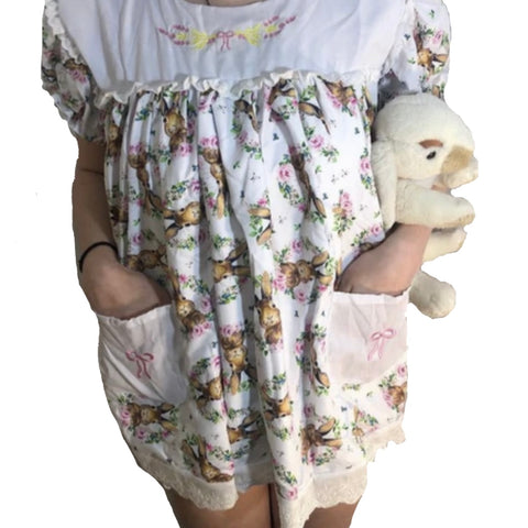 Lil Bunny Embroidered Baby Doll Dress second image