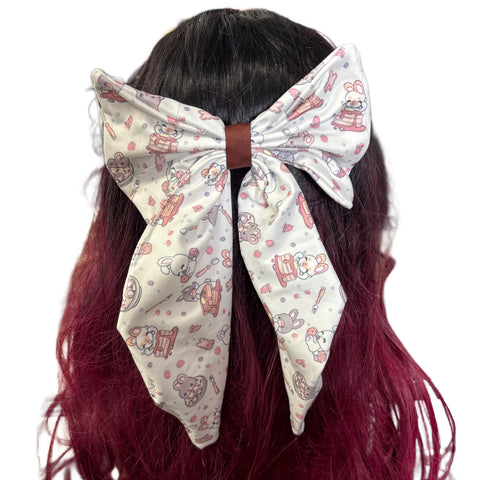 Breakfast Bunny Large Handmade Hair Bow second image