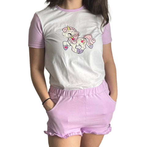 Light Purple Ruffle Shorts second image