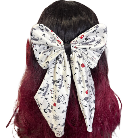 Steamboat Willie Large Handmade Hair Bow second image