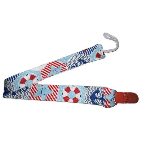 Nautical Sailboat Fabric Pacifier Clip second image