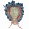 Large Pink & Blue Ruffle Crochet Adult Baby Bonnet