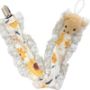 Sunflower Bear Ruffle Deluxe Pacifier Clip