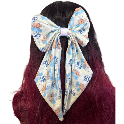 Baby Boy Large Handmade Hair Bow second image