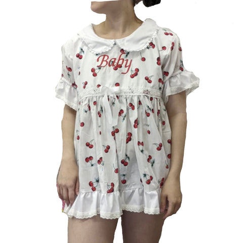 Cherry Embroidered Baby Doll Dress second image
