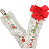 Holiday Bunny Ruffle Deluxe Pacifier Clip