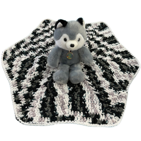 Wolf Handmade Crochet Toy Lovey Security Blanket second image