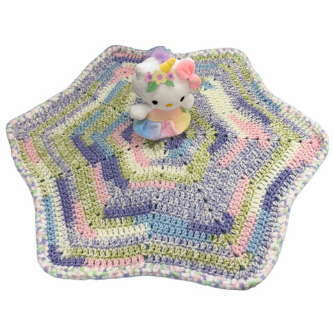 Kitty Handmade Crochet Toy Lovey Security Blanket second image