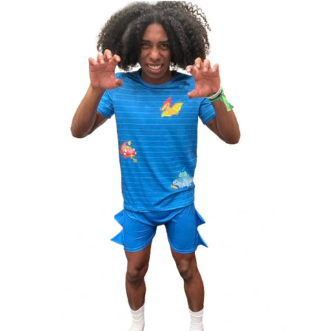 Veggisaurus Dinosaur Blue Shorts second image