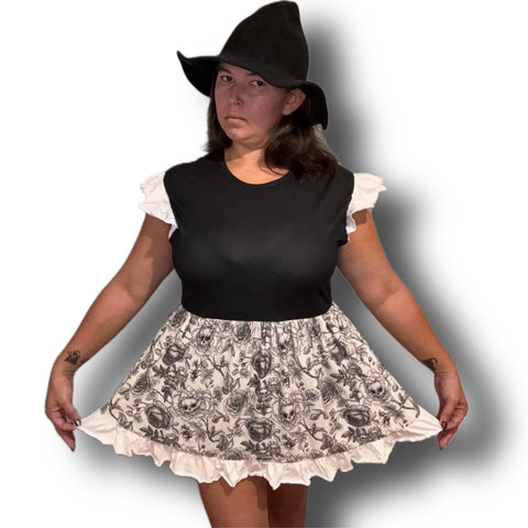 Goth Roses & Skulls Cotton Romper Dress second image