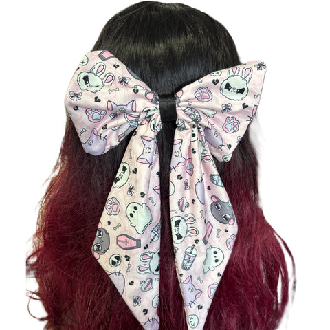 Kawaii Goth Large Handmade Hair Bow second image