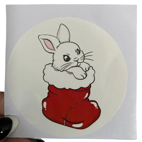 Holiday Bunny Vinyl Sticker Variety second image