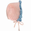 Large Pink & Blue Ruffle Crochet Adult Baby Bonnet