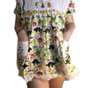 Wild Dino Friends Embroidered Baby Doll Dress