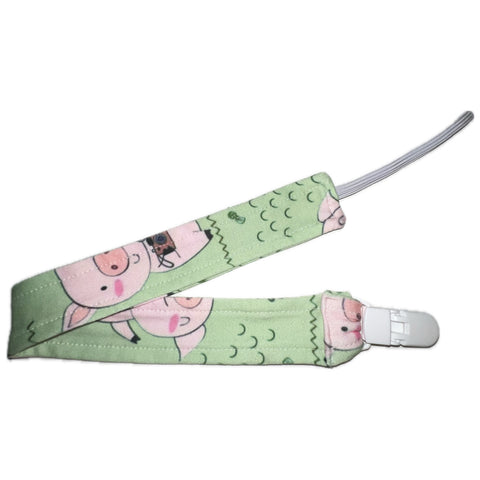 Little Piggy Fabric Pacifier Clips second image