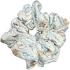 Blue Good Night Bear Handmade Fabric Large Scrunchie