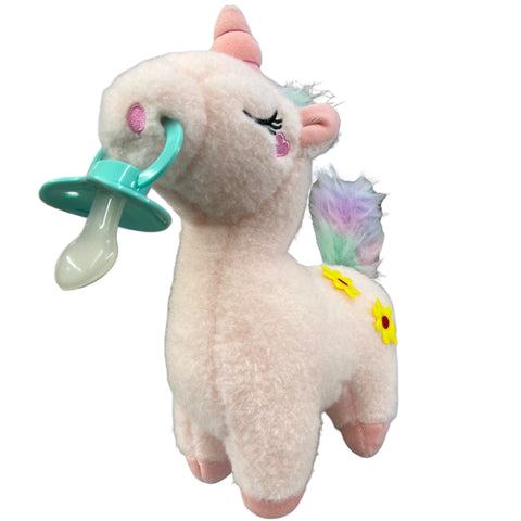 Medium Fluffy Unicorn Stuffie Binkie Buddie second image