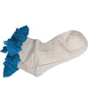 Blue with Hot Pink Dots Ruffle Socks