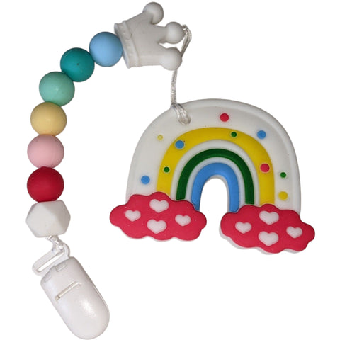 Rainbow Silicone Teether Chewing Toy Pacifier Clip second image