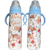 Floral Squirrel Baby Girl 8oz Stainless Steel Bottle