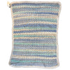 Knitted Blanket Blue Stripe