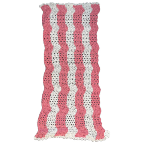 Knitted Blanket Pink/White second image