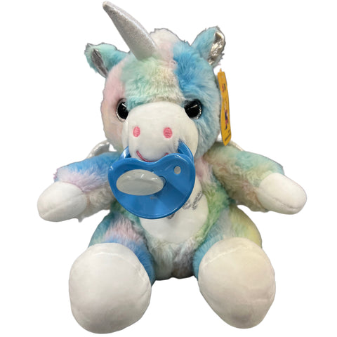 Medium Fluffy Unicorn Sitting Stuffie Binkie Buddie second image