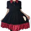 Christmas Little Bear Black & Red Dress