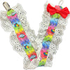 Pride Dino Ruffle Deluxe Pacifier Clip