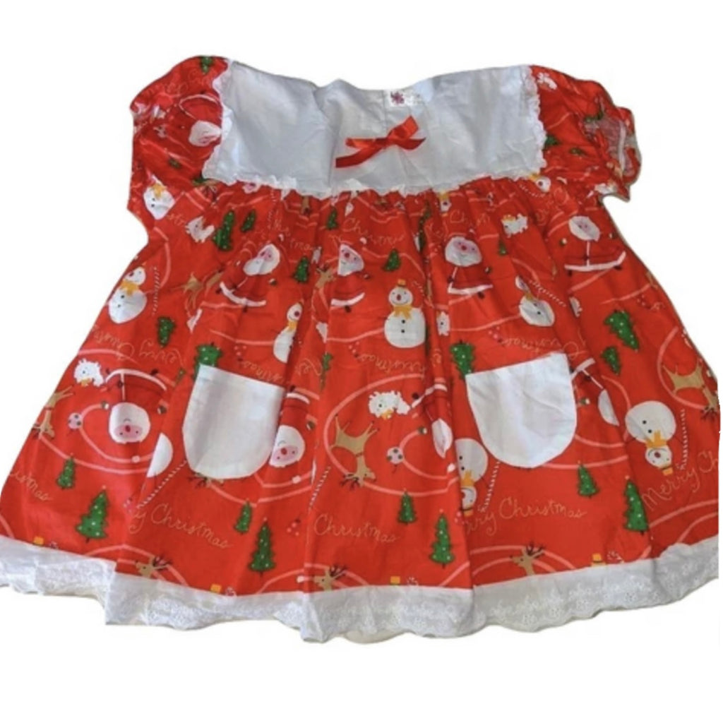 Holiday Christmas Embroidered Baby Doll Dress