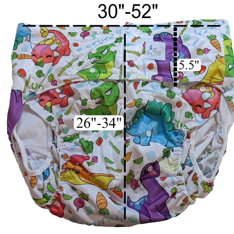 Veggisaurus Dinosaur Pocket Diaper second image