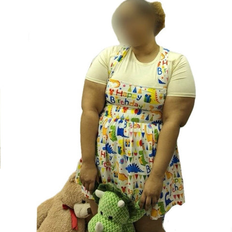 Happy Birthday Dinosaur Suspender Skirt Dress second image